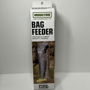 Moultrie Bag Feeder Portable Gravity Feeder Pine Bark Camo 100lb Deer Wildlife